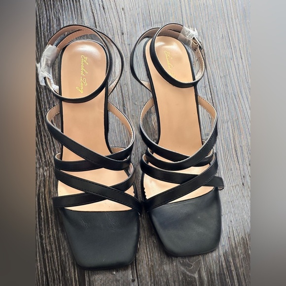 NEW CHUNKY PLATFORM HIGH HEEL ANKLE STRAP SHOES FOR WOMEN SIZE 8 BLACK - Picture 15 of 15